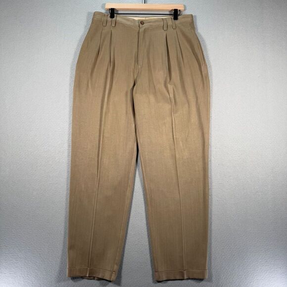 Tommy Bahama Other - Tommy Bahama Relax Silk Pants Mens 36 Brown Pleated Lightweight‎ Formal Cuffed